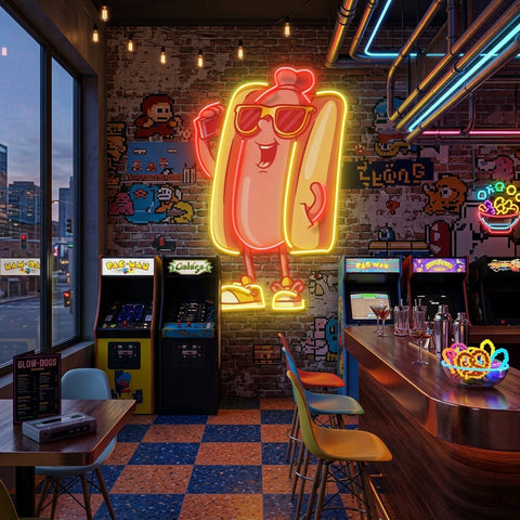 Cool Hot Dog LED Neon Sign Light Pop Art