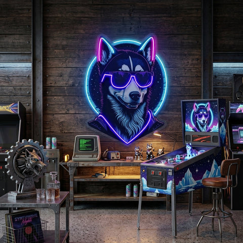 Cool Husky LED Neon Sign Light Pop Art