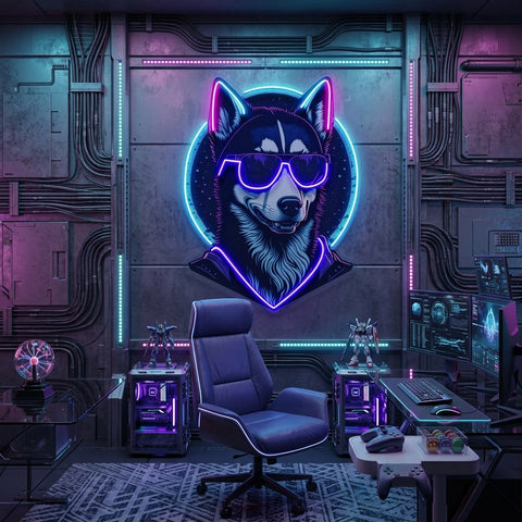 Cool Husky LED Neon Sign Light Pop Art