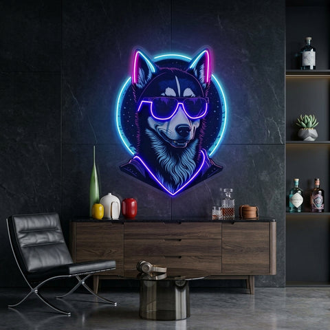 Cool Husky LED Neon Sign Light Pop Art