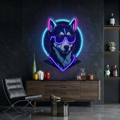 Cool Husky LED Neon Sign Light Pop Art