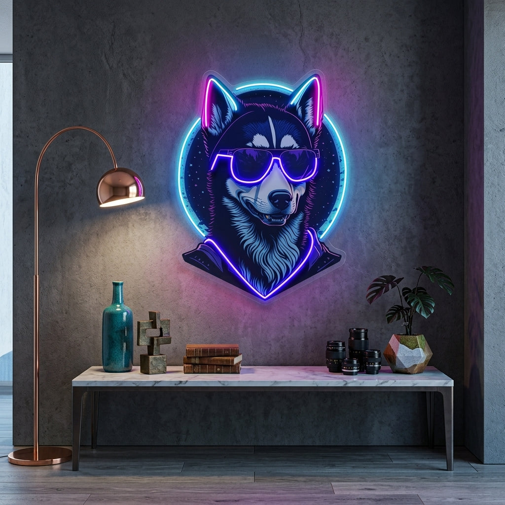 Cool Husky LED Neon Sign Light Pop Art