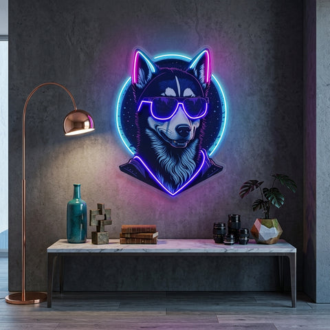 Cool Husky LED Neon Sign Light Pop Art