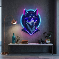Cool Husky LED Neon Sign Light Pop Art