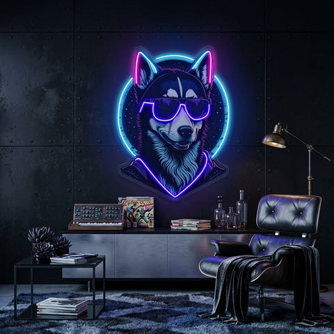 Cool Husky LED Neon Sign Light Pop Art