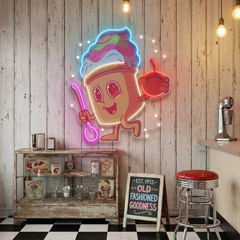 Cool Ice Cream LED Neon Sign Light Pop Art