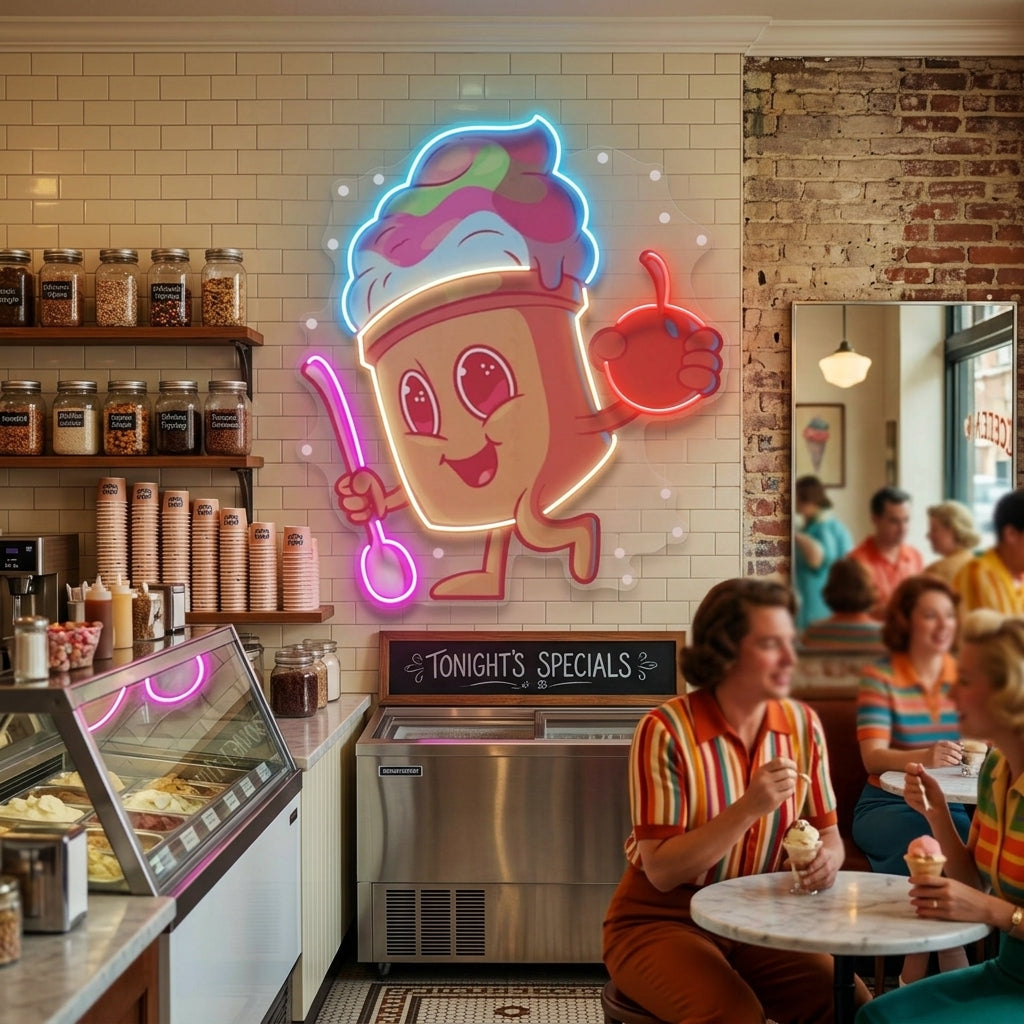 Cool Ice Cream LED Neon Sign Light Pop Art