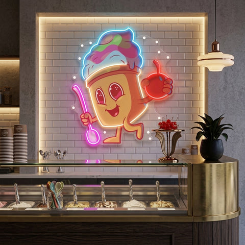 Cool Ice Cream LED Neon Sign Light Pop Art