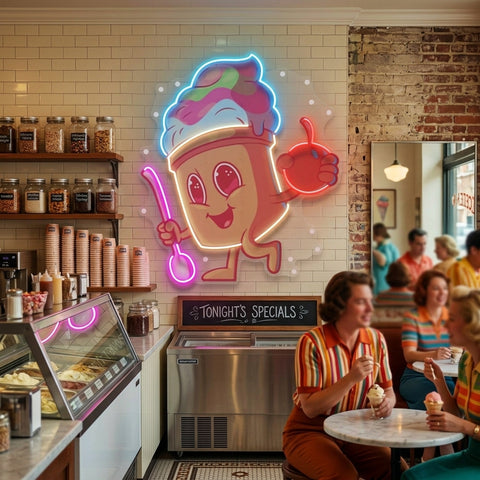 Cool Ice Cream LED Neon Sign Light Pop Art