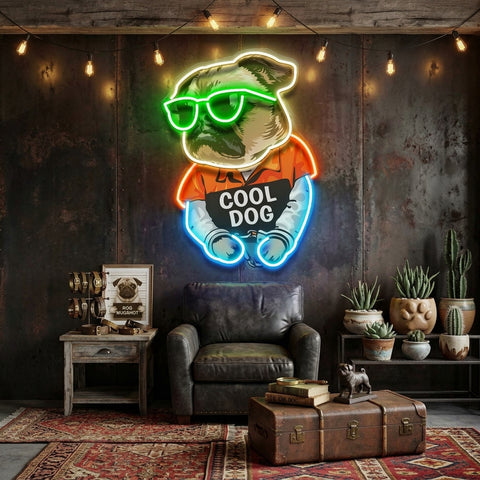 Cool Pug LED Neon Sign Light Pop Art