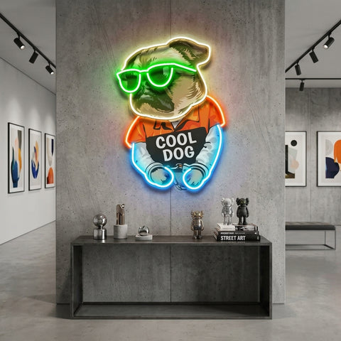 Cool Pug LED Neon Sign Light Pop Art