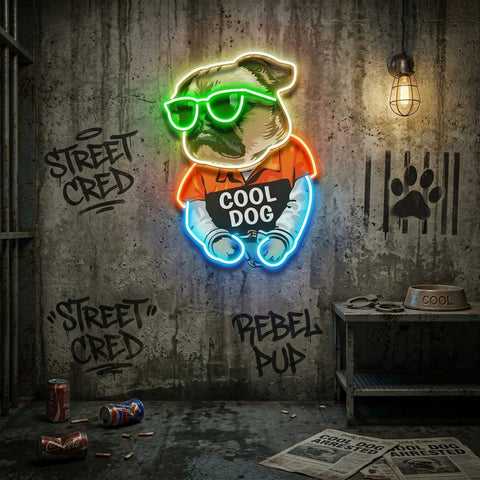 Cool Pug LED Neon Sign Light Pop Art