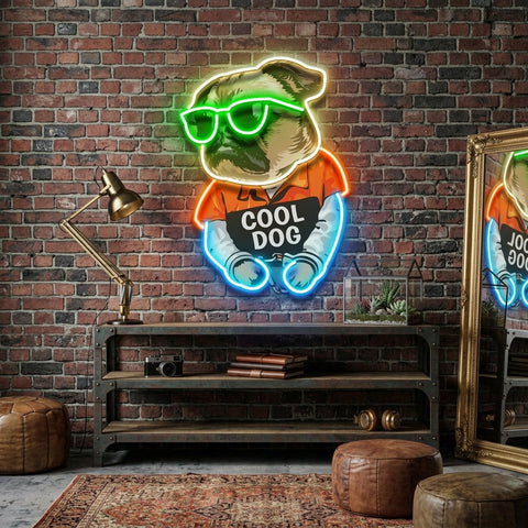 Cool Pug LED Neon Sign Light Pop Art