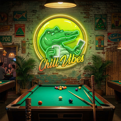 Crocodile Character Badge LED Neon Sign Light Pop Art