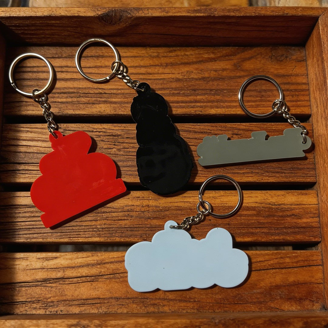 Custom 3D Die-Cut Rubber Keychains