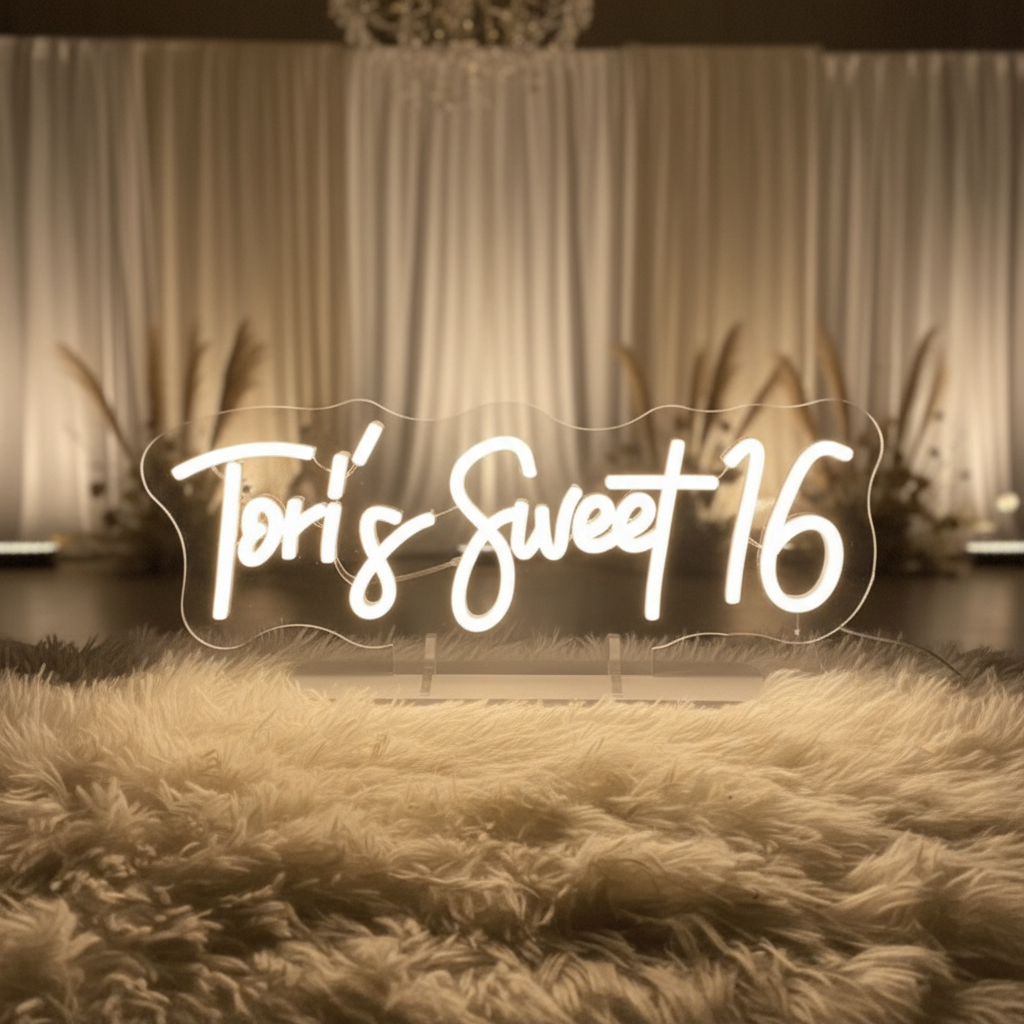 Custom Name Sweet 16 Neon Sign Birthday Party Neon Sign - VN03 - Customneonstudio