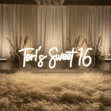 Custom Name Sweet 16 Neon Sign Birthday Party Neon Sign - VN03 - Customneonstudio