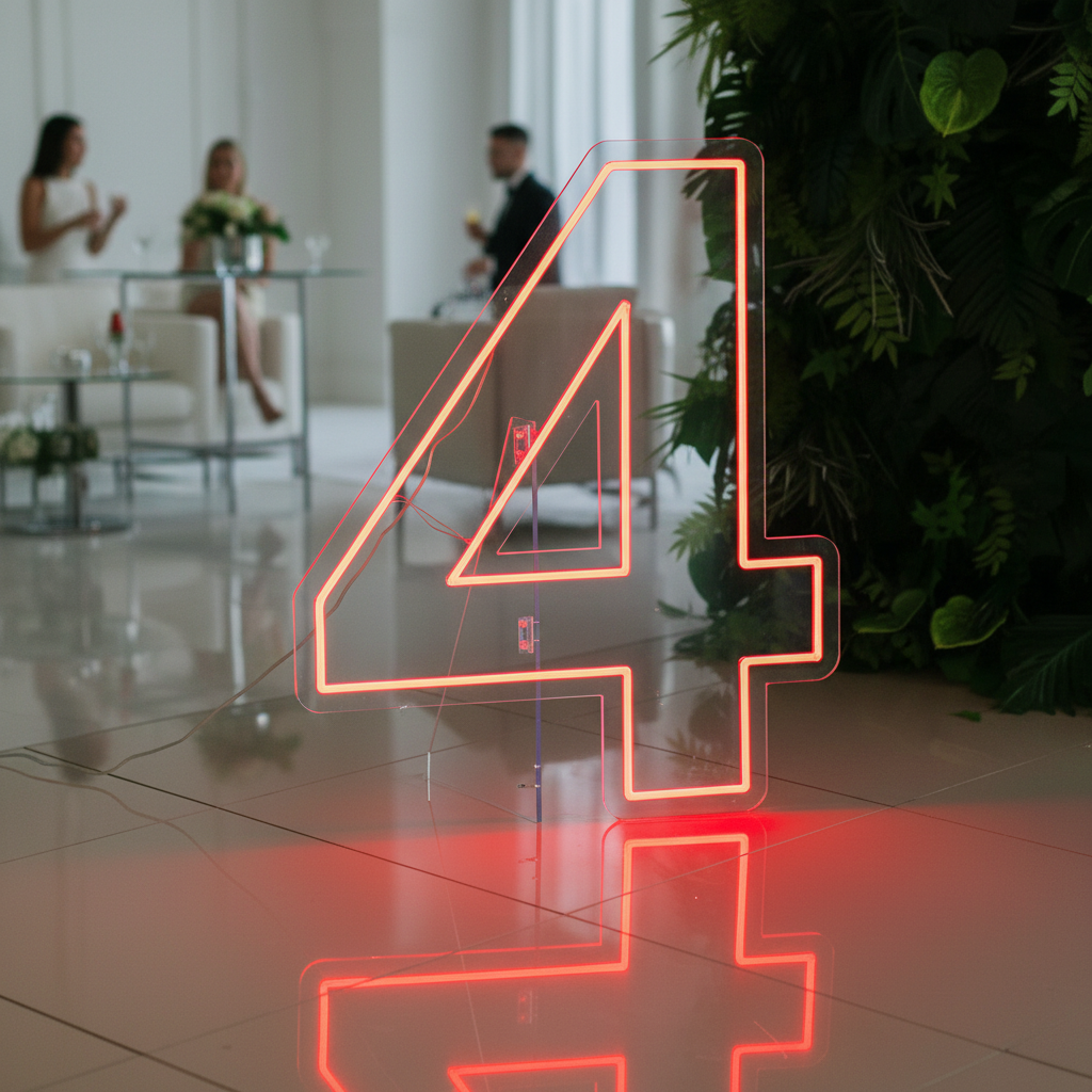 0 to 9 Number LED Neon Sign Wall Letters Light Party Decoration