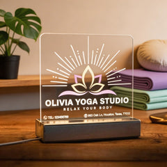 Custom Yoga Studio Night Light with Lotus SGTN047