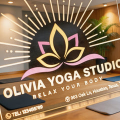 Custom Yoga Studio Night Light with Lotus SGTN047