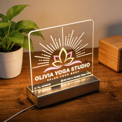 Custom Yoga Studio Night Light with Lotus SGTN047
