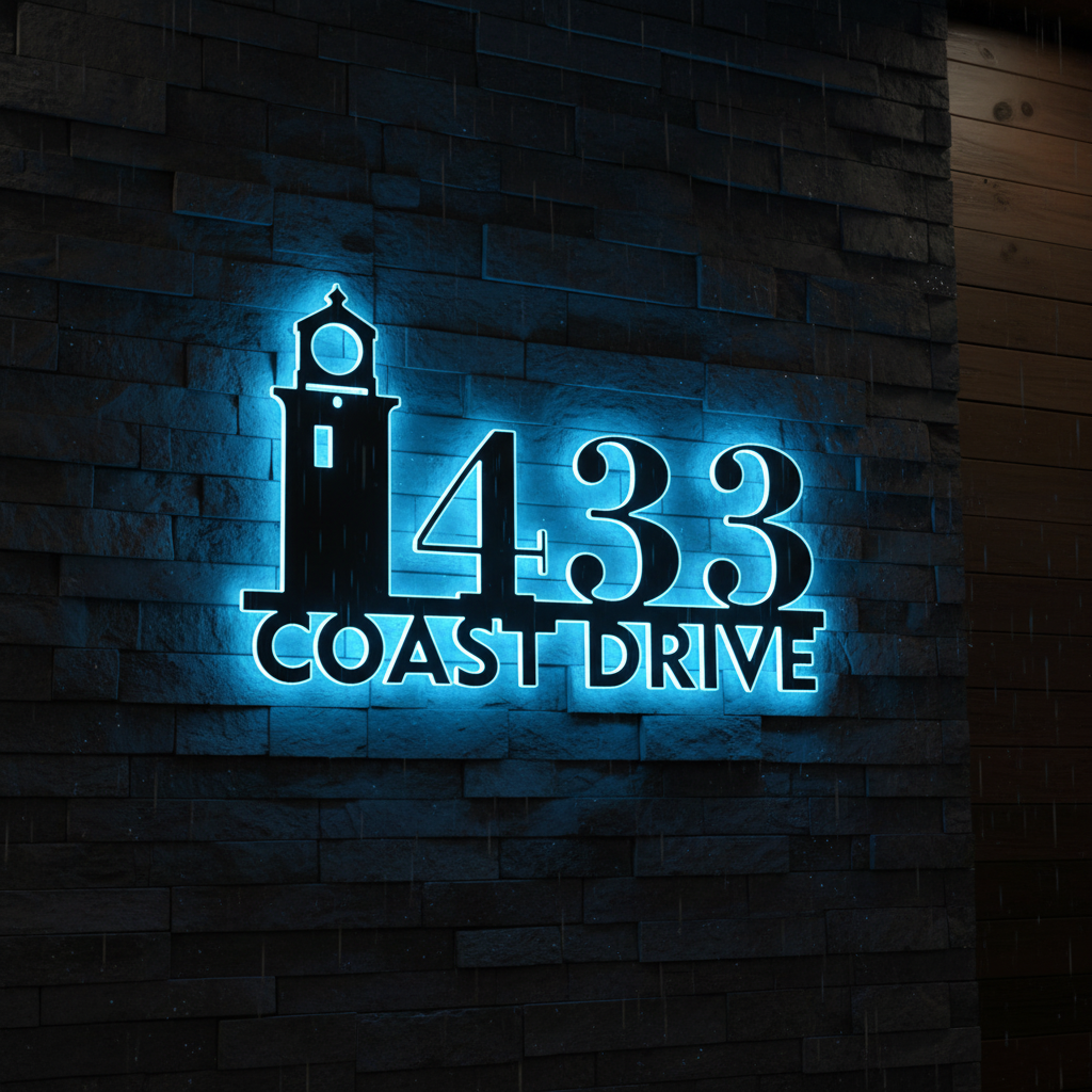 Custom Metal House Number Sign Address Plaque