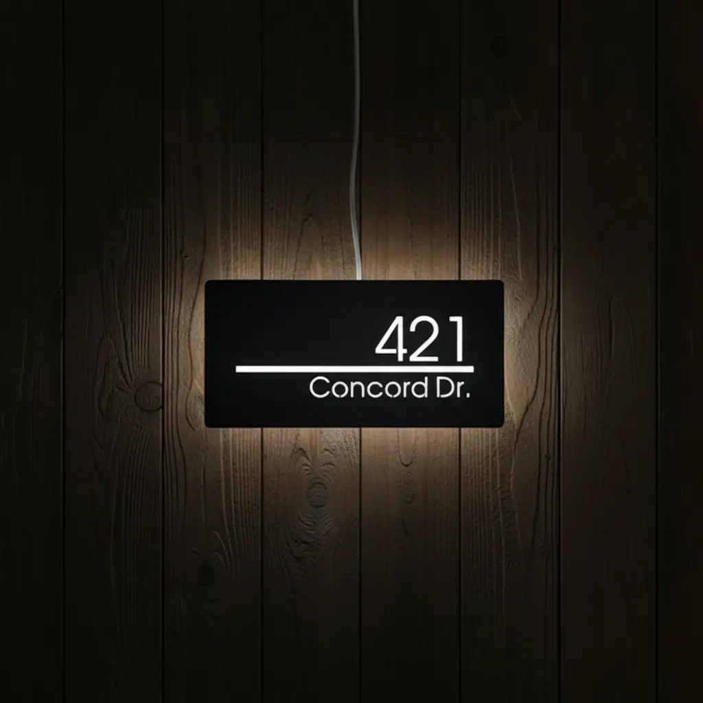 Custom Led Address Number Sign House Sign Light Box