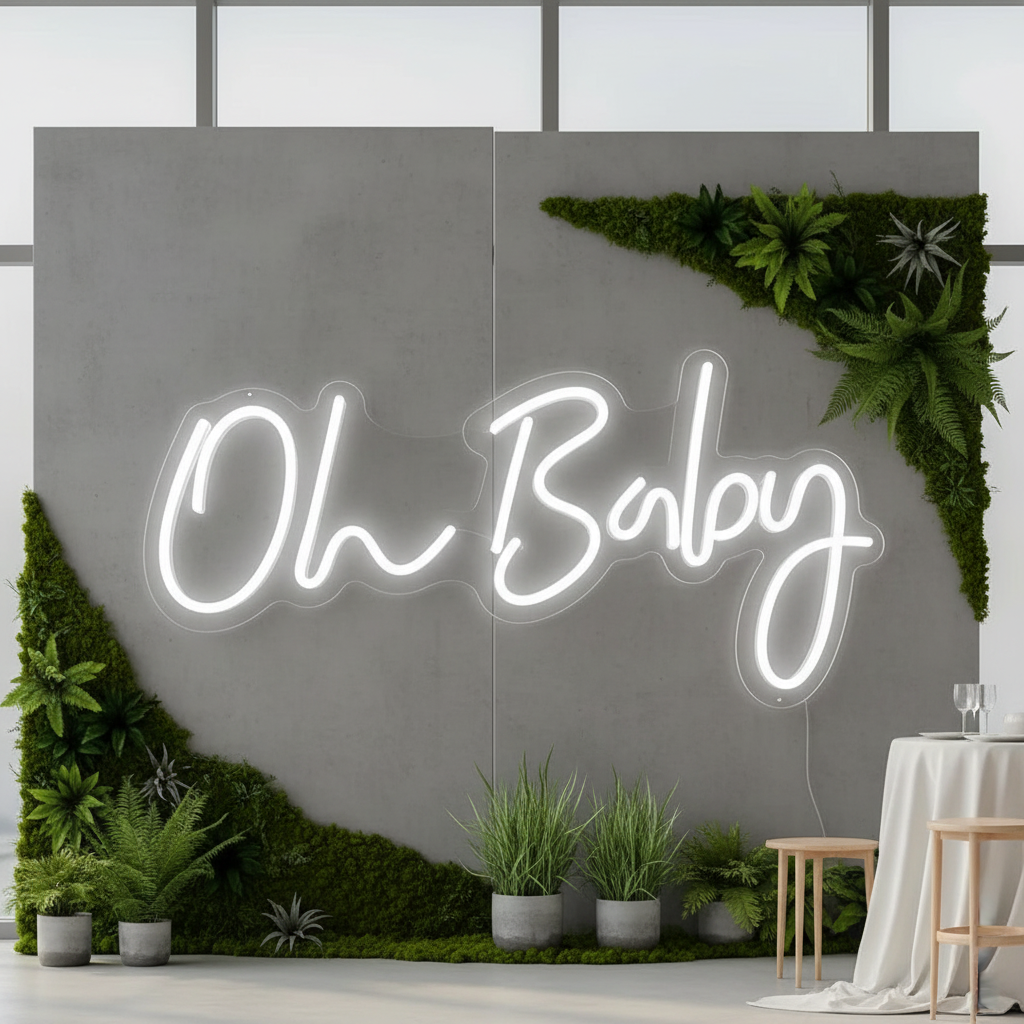 Oh Baby Neon Sign for Baby Shower Decoration