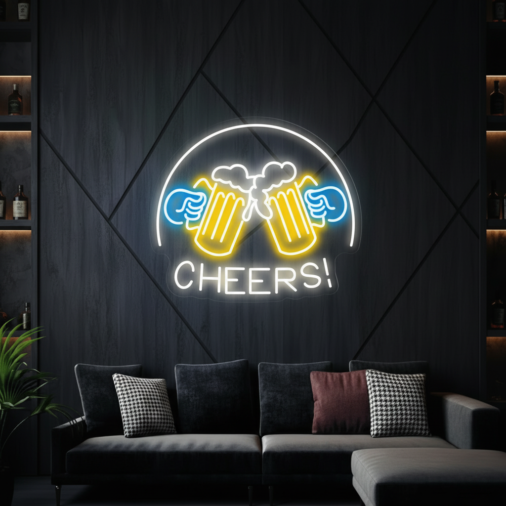 Beer Cheers Neon Signs Lights Bar Art Wall Decor