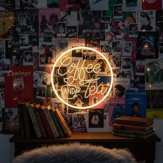 Round Coffee&Tea Neon Sign