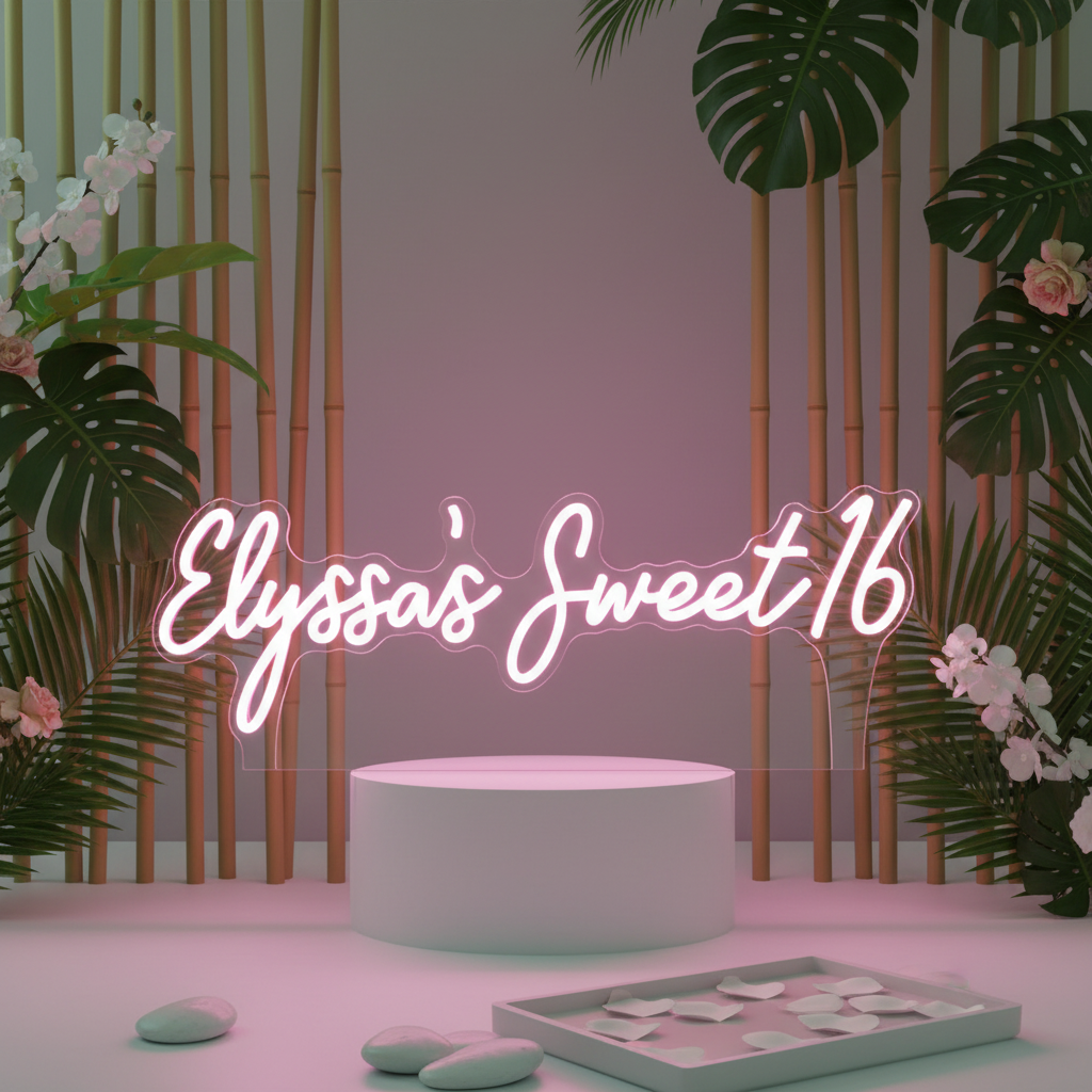 Custom Name Sweet 16 Neon Sign Birthday Party Neon Sign - VN03 - Customneonstudio