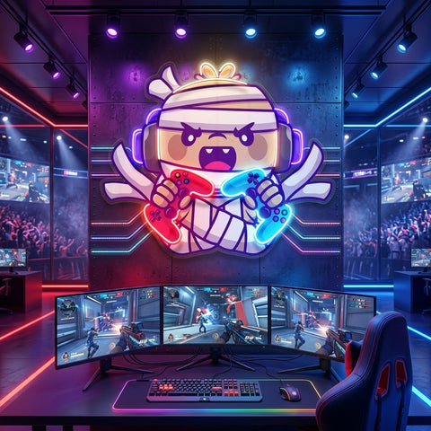 Cute Mummy Gaming LED Neon Sign Light Pop Art