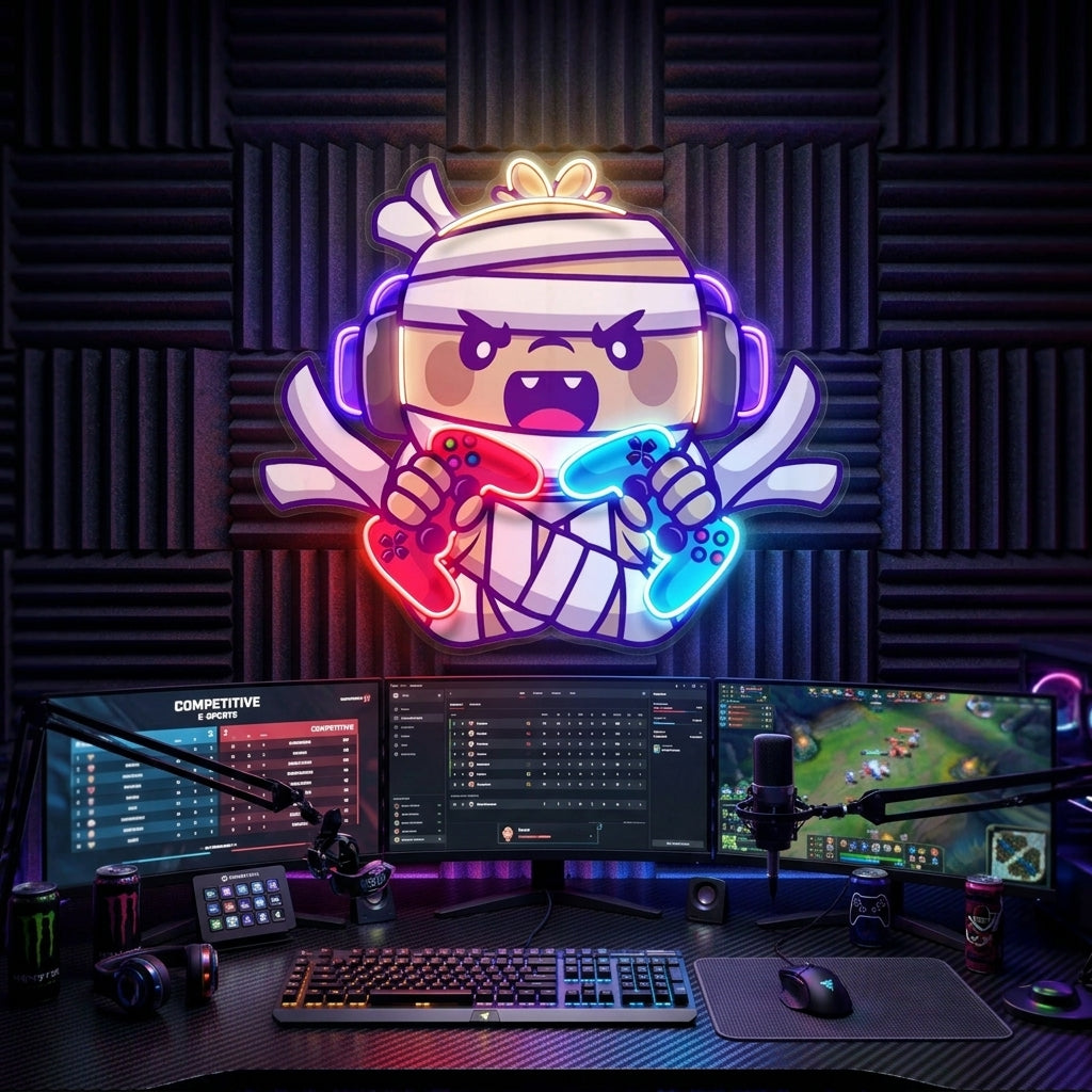 Cute Mummy Gaming LED Neon Sign Light Pop Art