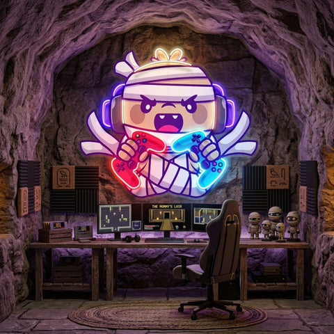 Cute Mummy Gaming LED Neon Sign Light Pop Art