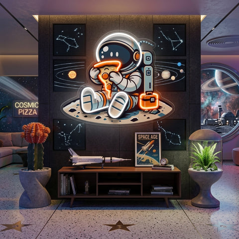 Cute Astropizza LED Neon Sign Light Pop Art