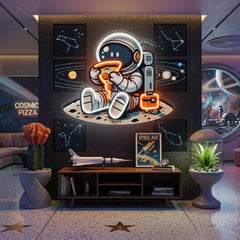 Cute Astropizza LED Neon Sign Light Pop Art