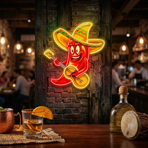 Cute Chilli Pepper LED Neon Sign Light Pop Art