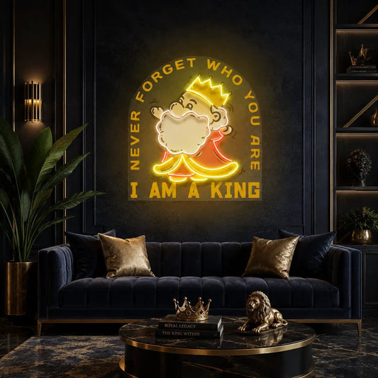 Cute King LED Neon Sign Light Pop Art