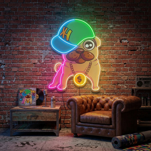 Cute Pug LED Neon Sign Light Pop Art