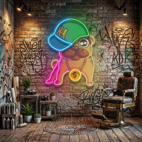 Cute Pug LED Neon Sign Light Pop Art