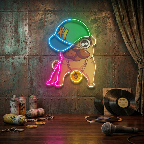Cute Pug LED Neon Sign Light Pop Art