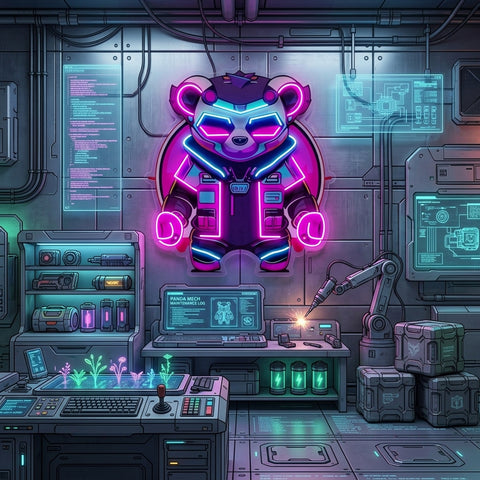 Cyberpunk Panda LED Neon Sign Light Pop Art