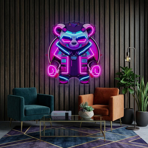 Cyberpunk Panda LED Neon Sign Light Pop Art