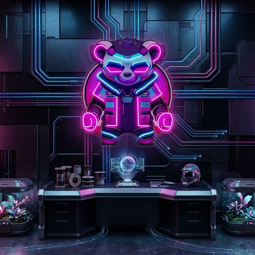 Cyberpunk Panda LED Neon Sign Light Pop Art