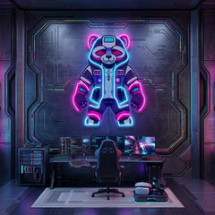 Cyborg Panda LED Neon Sign Light Pop Art