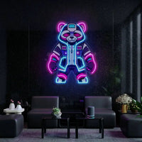 Cyborg Panda LED Neon Sign Light Pop Art