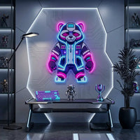Cyborg Panda LED Neon Sign Light Pop Art