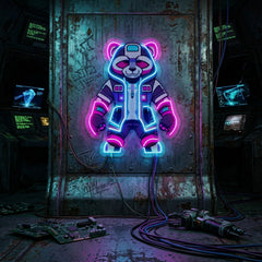 Cyborg Panda LED Neon Sign Light Pop Art