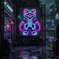 Cyborg Panda LED Neon Sign Light Pop Art