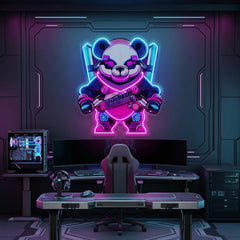 Panda Warrior LED Neon Sign Light Pop Art